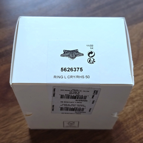 SWAROVSKI Crystal Large ✨Stella✨ Star Cocktail Ring NIB Sz 50 (US 5) Rhodium - Picture 16 of 17